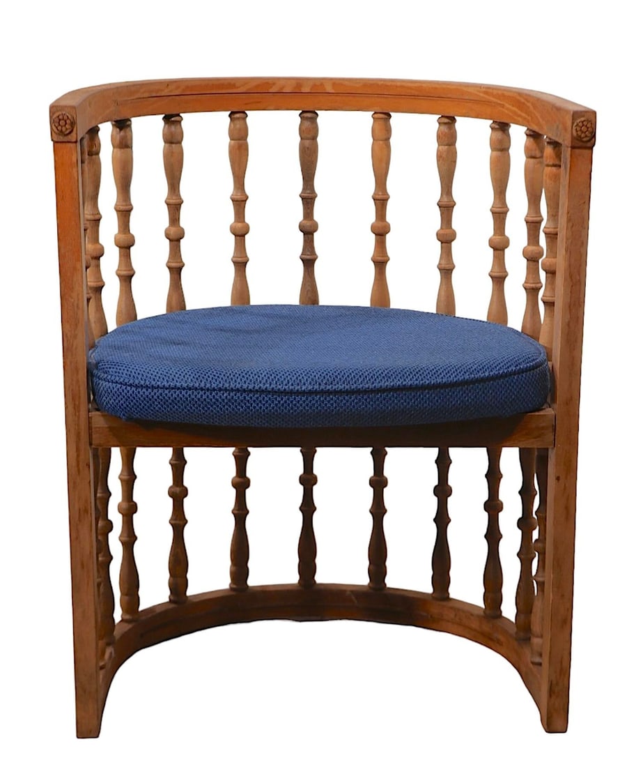 Brutalist Spanish Style Spindle Back Barrel Chair C 1970's - 7