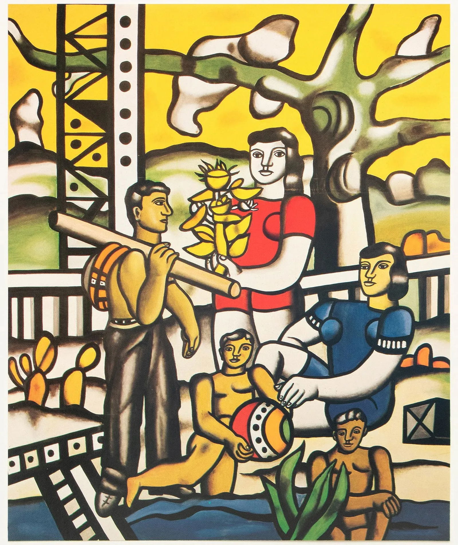 1990 After Fernand Leger "The Campers", Full-Color Parisian Print - 2