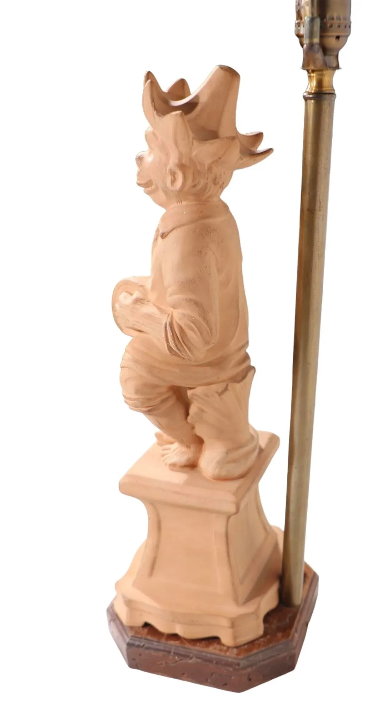 Vintage Italian Terracotta Stoneware Pottery Monkey Lamp - 8