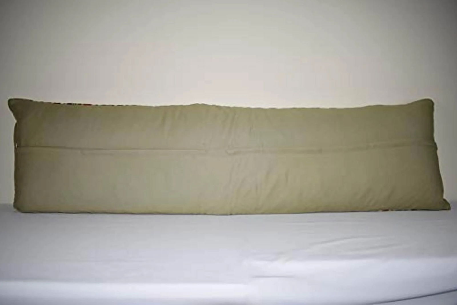 Vintage Flatweave Kilim Rug Pillow With Embroidered 18'' X 57'' - 4