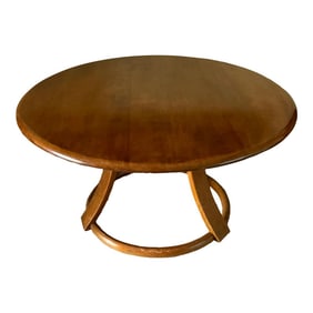 1940s Leo Jiranek by Heywood-Wakefield Round Coffee Table With Lazy Susan, Maple Finish