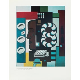 1990 After Fernand Leger "Composition With Four Hats", Full-Color Parisian Print