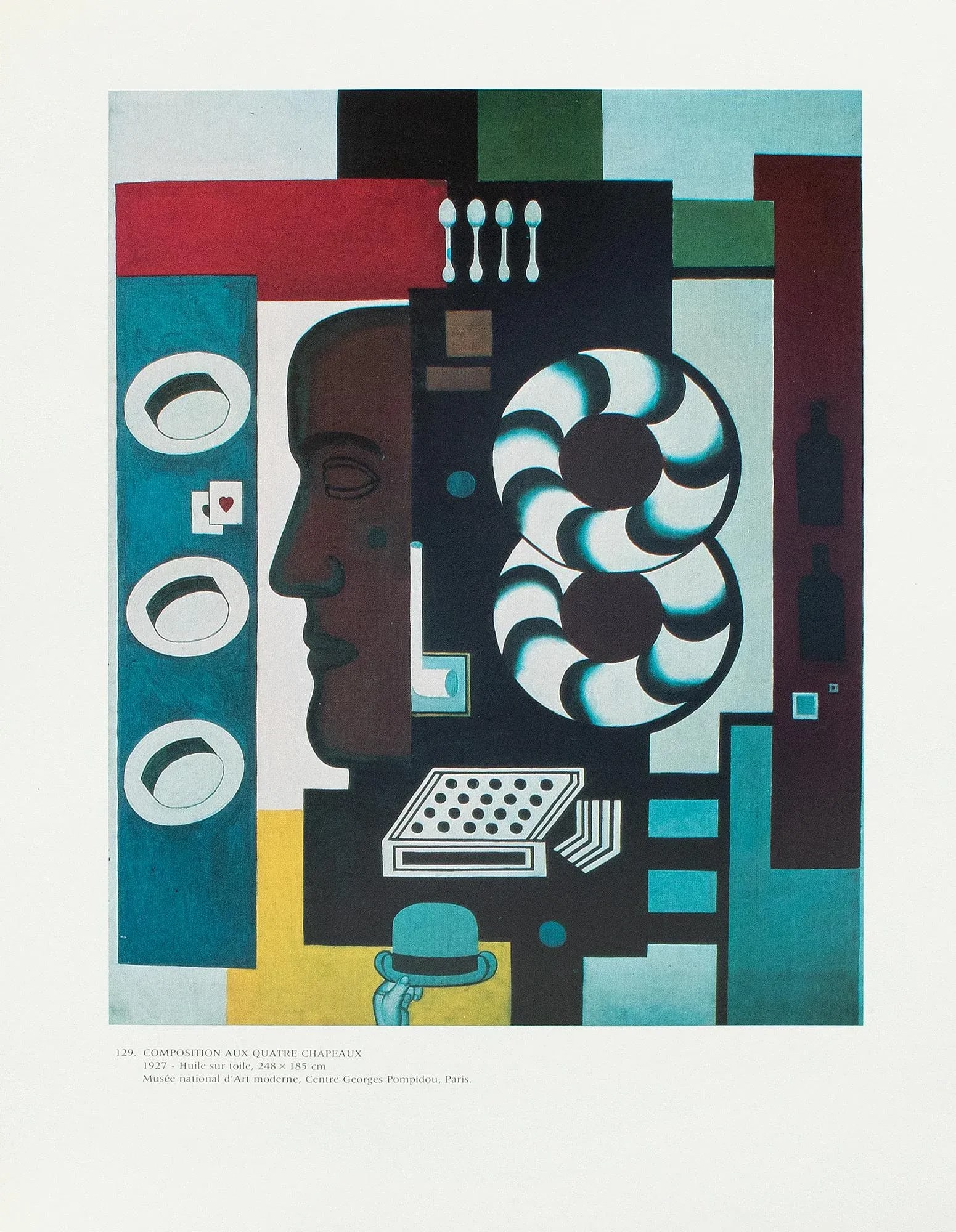 1990 After Fernand Leger "Composition With Four Hats", Full-Color Parisian Print - 3