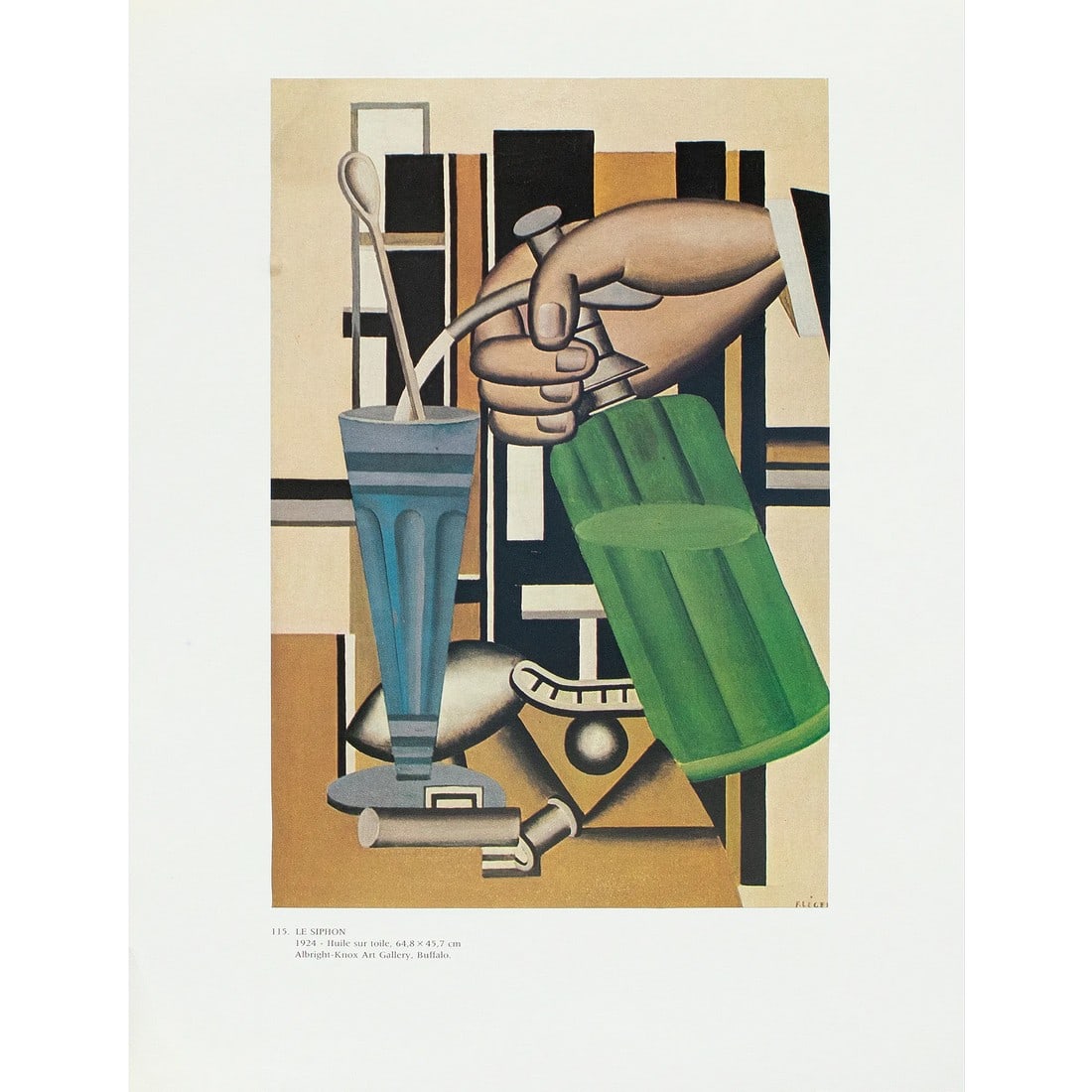 1990 After Fernand Leger "The Siphon", Full-Color Parisian Print: An excellent full-color print after the painting "The Siphon" by Fernand Leger. Published by New French Editions in France in 1990. Printed on one side. Hand tipped-in on a board of high quality