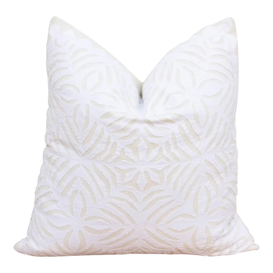 Lina Applique Pillow Cover: This decorative pillow cover features beautiful array of patterns, with hand crafted appliqué cut work, giving it a timeless appeal. Initially, this ancient Indian technique called appliqué