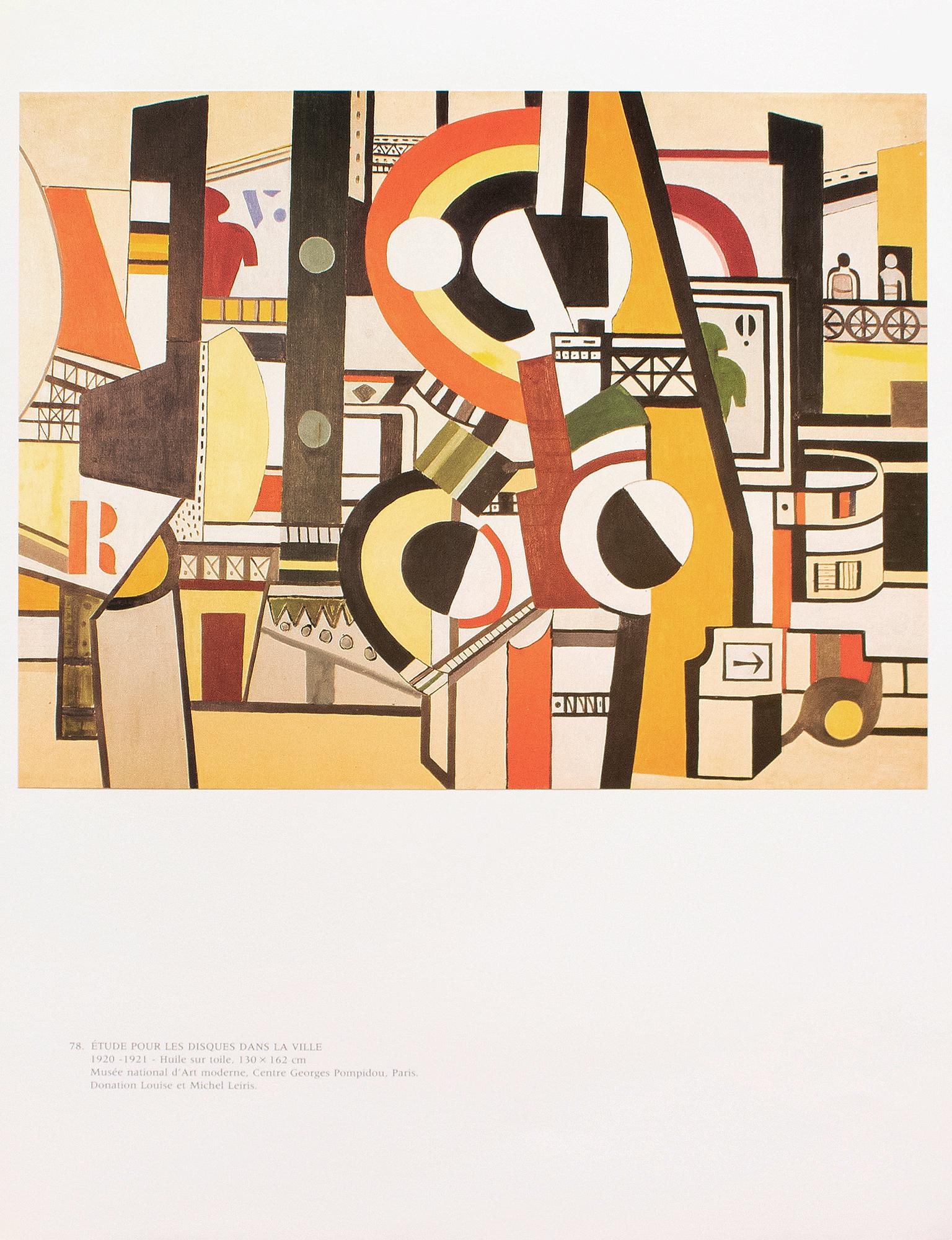 1990 After Fernand Leger "Study for Disks in the City", Full-Color Parisian Print - 3