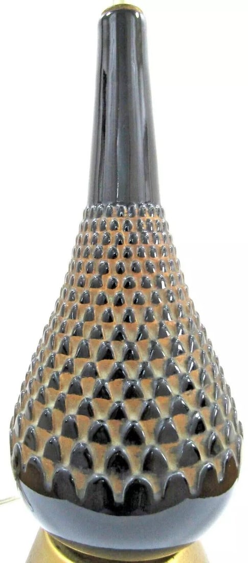 Mid-Century Italian Amethyst Art Glass Pineapple Texture Table Lamp - 3