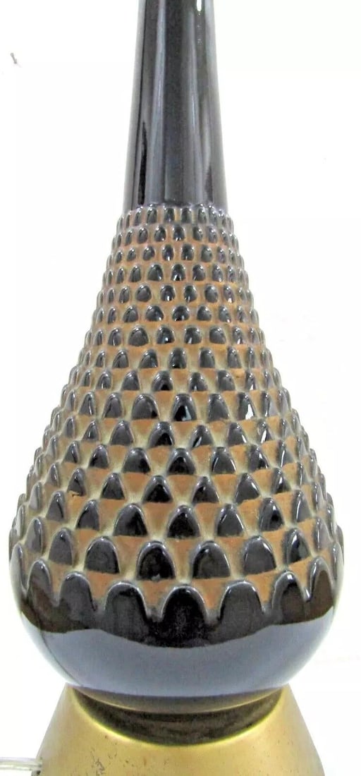 Mid-Century Italian Amethyst Art Glass Pineapple Texture Table Lamp - 6