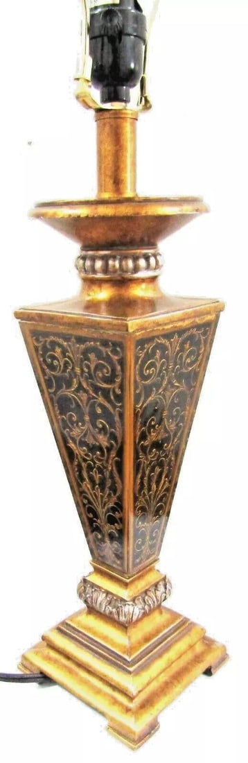 Boulle Style Gold Table Lamp With Shade - 2