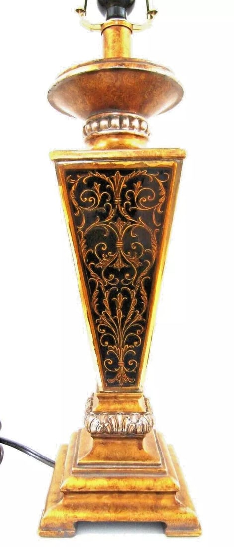 Boulle Style Gold Table Lamp With Shade - 6