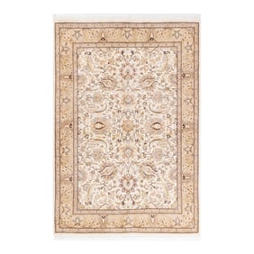 Mogul, One-of-a-Kind Hand-Knotted Area Rug - Ivory, 4' 2" x 6' 1"