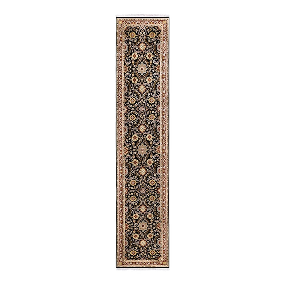 Mogul, One-of-a-Kind Hand-Knotted Runner Rug - Black, 2' 6" x 11' 10": With understated palettes and allover designs, the rugs in the Mogul Collection will bring timeless sophistication to any room. Influenced by a spectrum of Turkish, Indian, and Persian designs, the