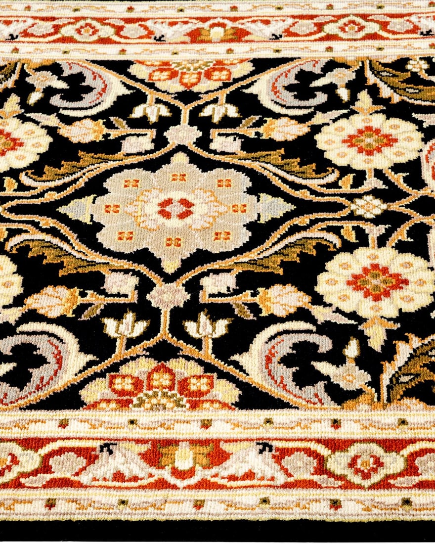 Mogul, One-of-a-Kind Hand-Knotted Runner Rug - Black, 2' 6" x 11' 10" - 4