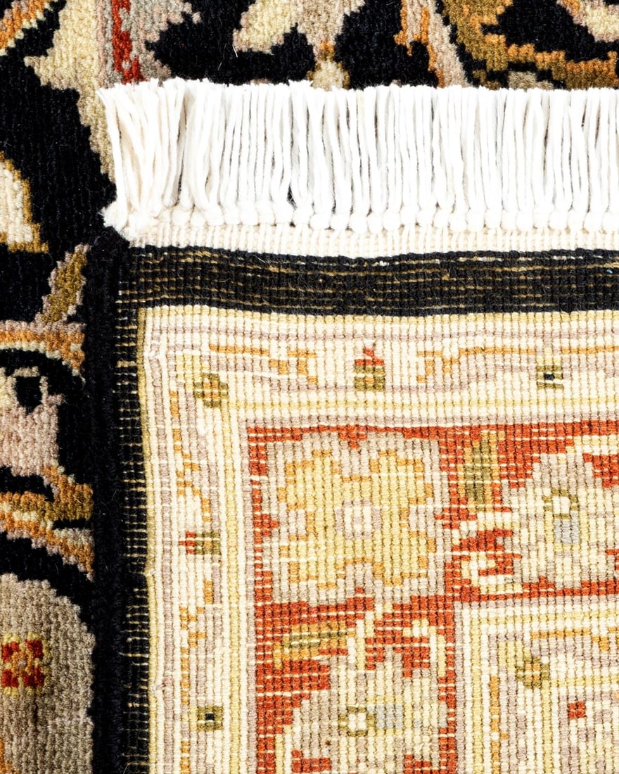 Mogul, One-of-a-Kind Hand-Knotted Runner Rug - Black, 2' 6" x 11' 10" - 5