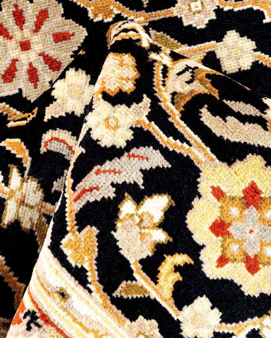 Mogul, One-of-a-Kind Hand-Knotted Runner Rug - Black, 2' 6" x 11' 10" - 7