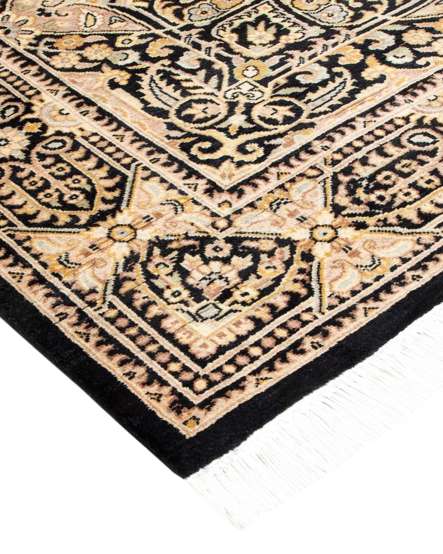 Mogul, One-of-a-Kind Hand-Knotted Area Rug - Black, 4' 1" x 6' 1" - 2