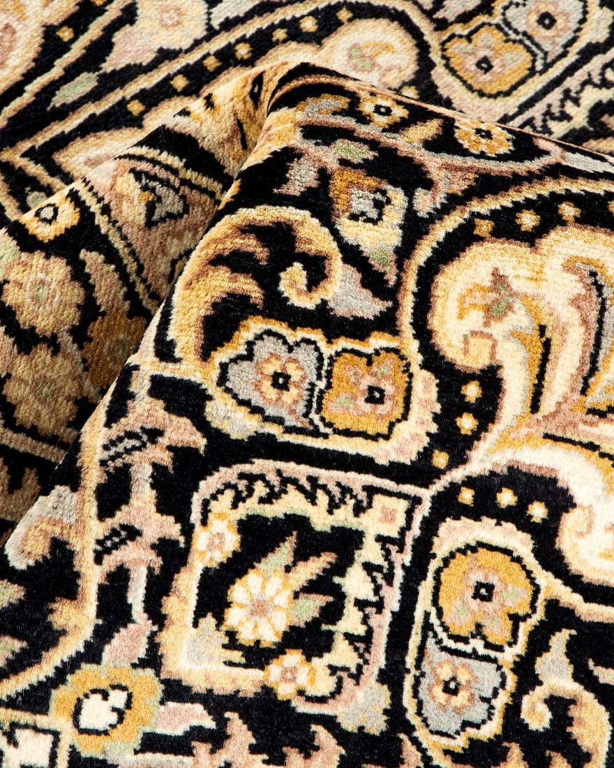 Mogul, One-of-a-Kind Hand-Knotted Area Rug - Black, 4' 1" x 6' 1" - 7