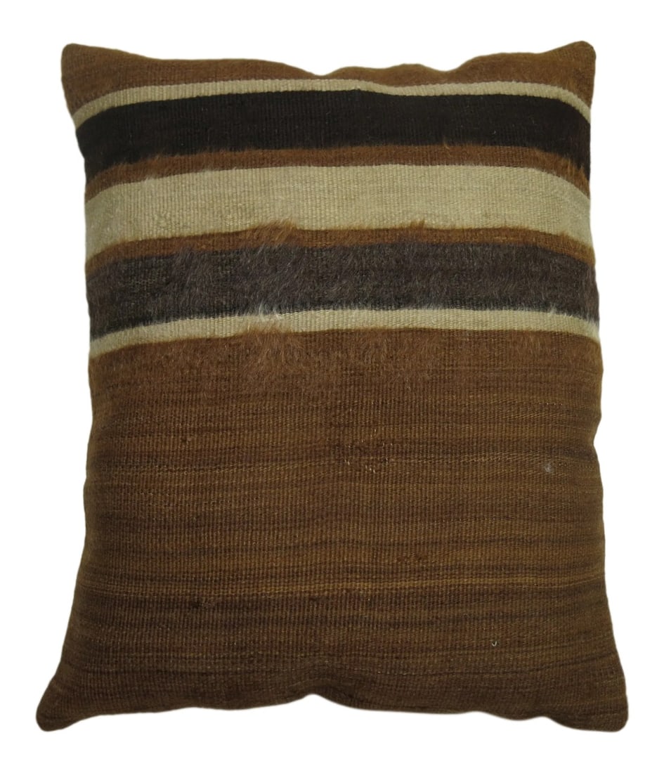 Mid 20th Century Mohair Lumbar Pillow: Pillow made from a 20th century Turkish Mohair Rug with cotton back. Zipper closure and foam insert provided. 18'' x 23"' Condition: Alterations: Original Condition Unaltered Imperfections: Some