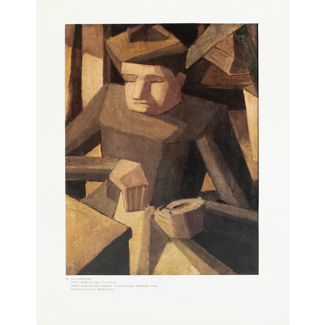 1990 After Fernand Leger "The Seamstress", Full-Color Parisian Print: An excellent full-color print after the painting "The Seamstress" by Fernand Leger. Published by New French Editions in France in 1990. Printed on one side. Hand tipped-in on a board of high quality