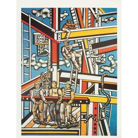 1990 After Fernand Leger "Construction Workers, Final State", Full-Color Parisian Print