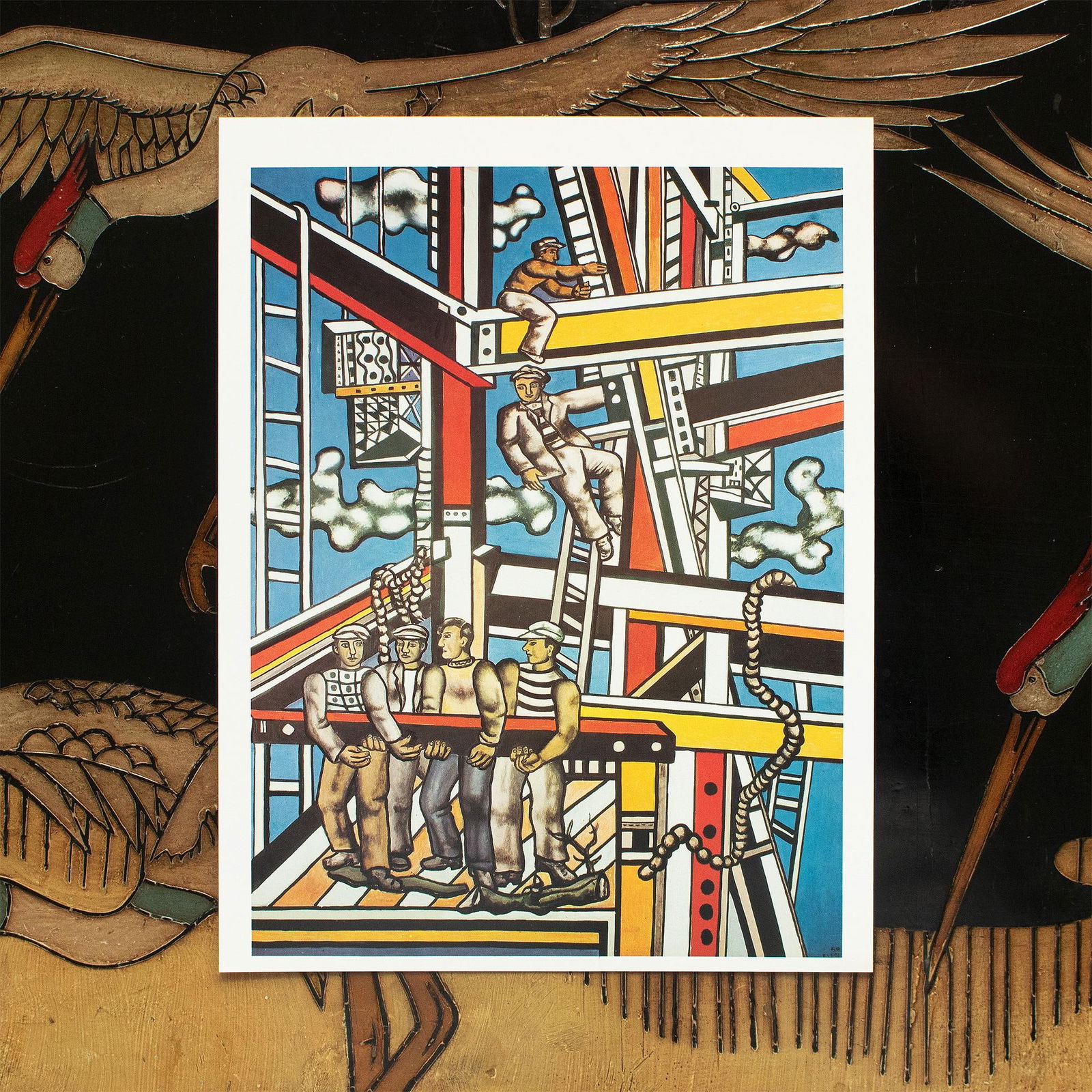 1990 After Fernand Leger "Construction Workers, Final State", Full-Color Parisian Print - 3