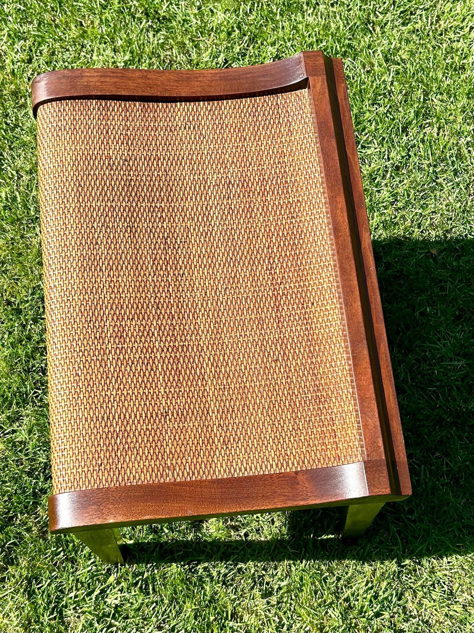 1960s, Woven/Texturized Top End Table With Slanted Shelf for Storage of Magazines/Books/Papers, MCM - 9