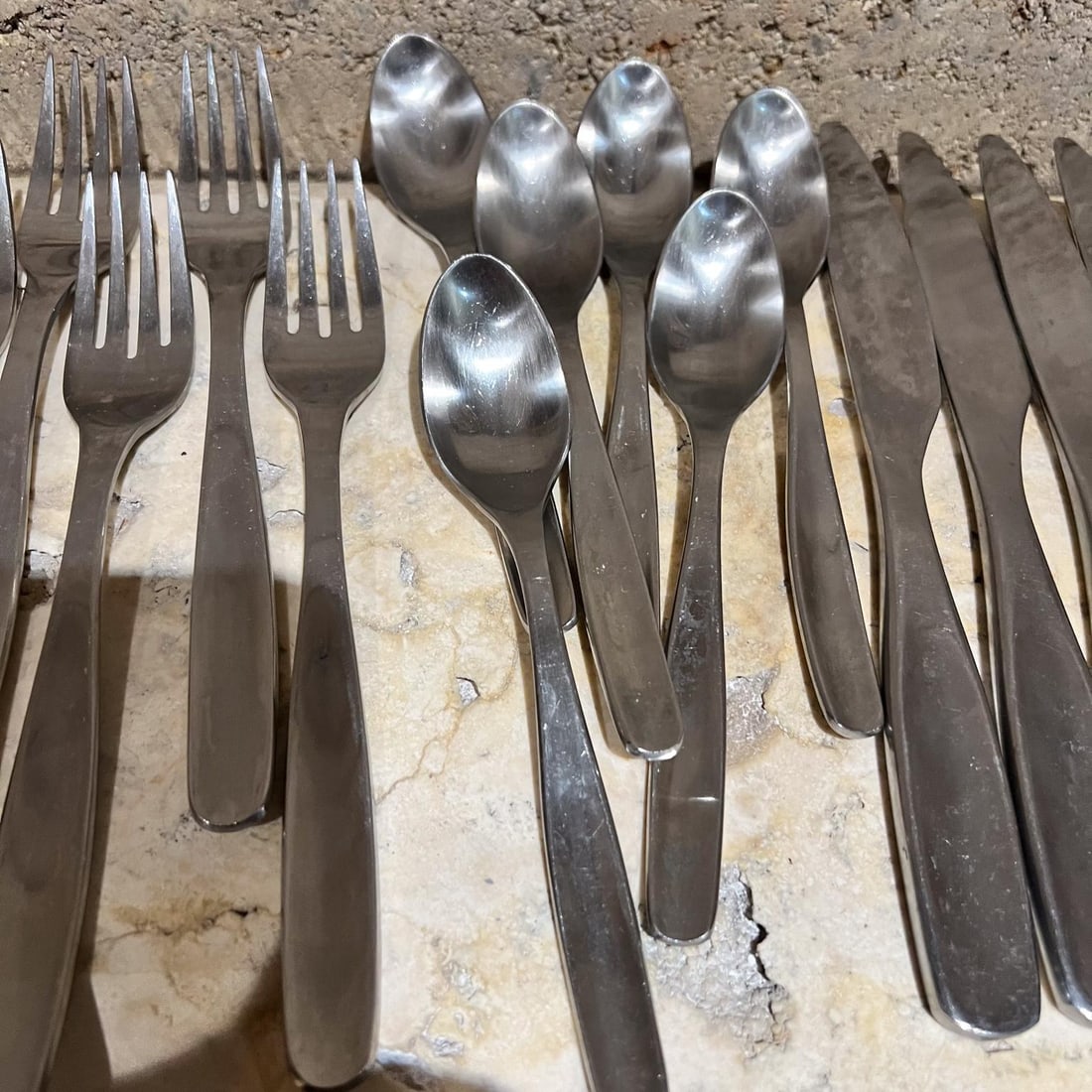 30 Piece Gourmet Stainless Flatware Midcentury Modern Service Six - 4