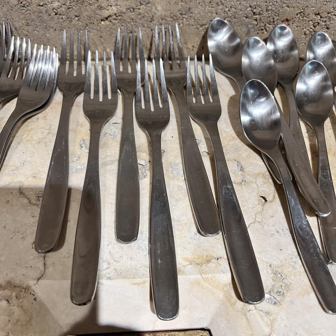 30 Piece Gourmet Stainless Flatware Midcentury Modern Service Six - 5