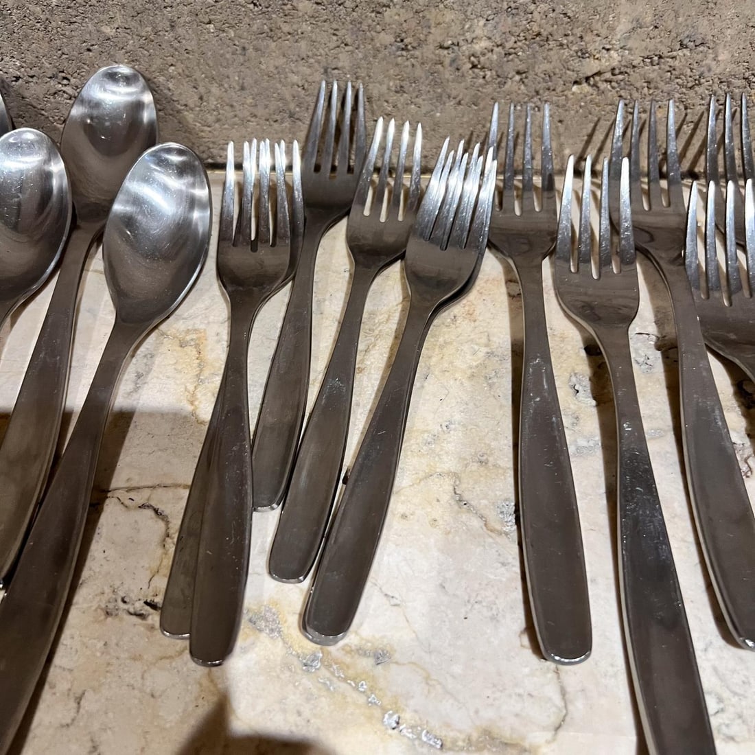 30 Piece Gourmet Stainless Flatware Midcentury Modern Service Six - 6