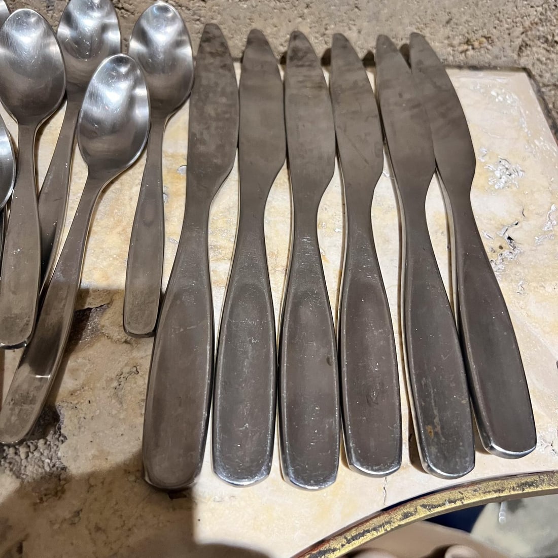 30 Piece Gourmet Stainless Flatware Midcentury Modern Service Six - 8