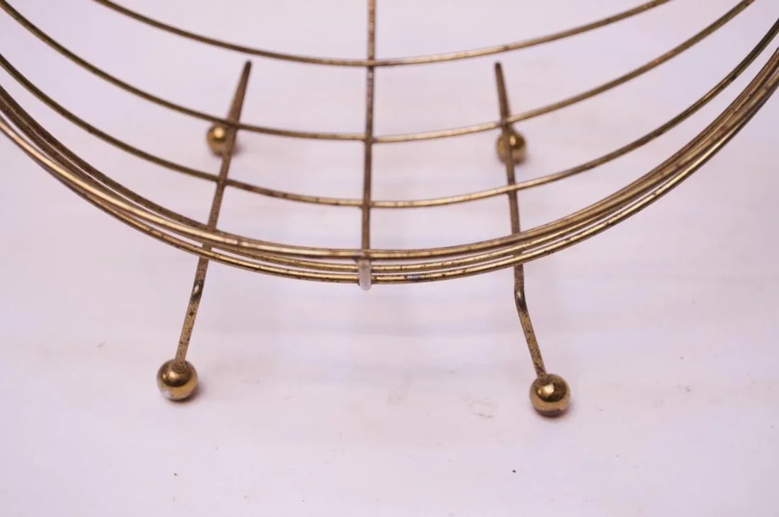 Mid-Century Modern Brass Decorative Basket - 10