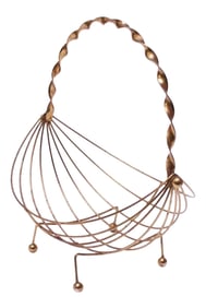 Mid-Century Modern Brass Decorative Basket