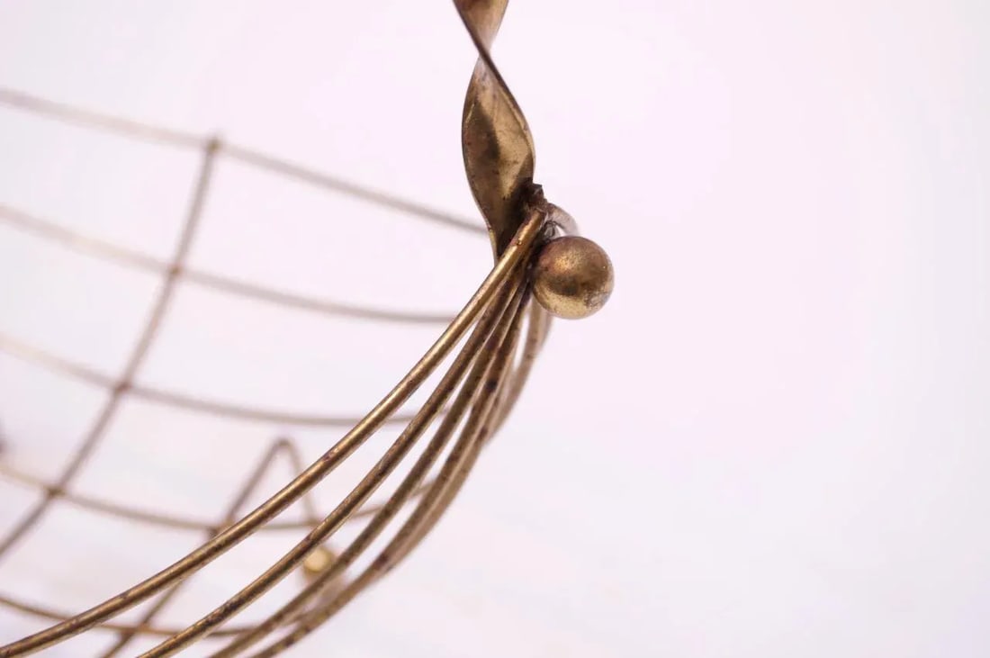 Mid-Century Modern Brass Decorative Basket - 8