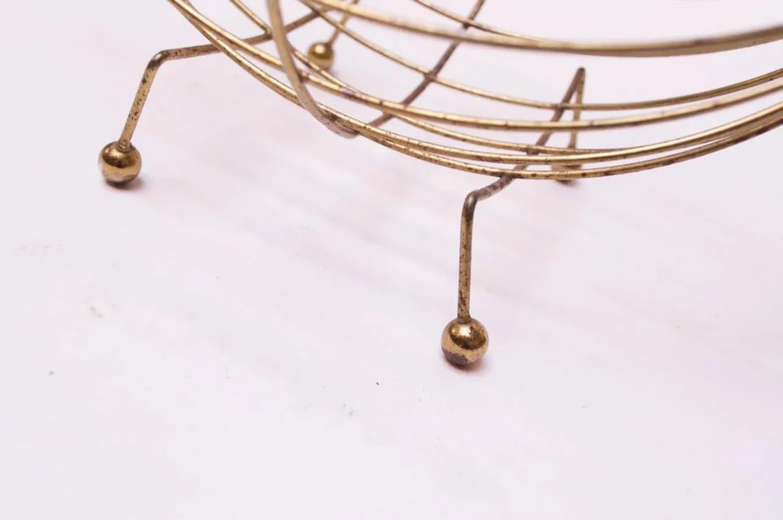 Mid-Century Modern Brass Decorative Basket - 9