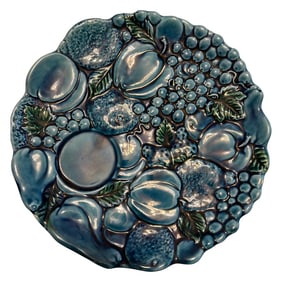 Vintage Bright Peacock, Blue Relief Plate