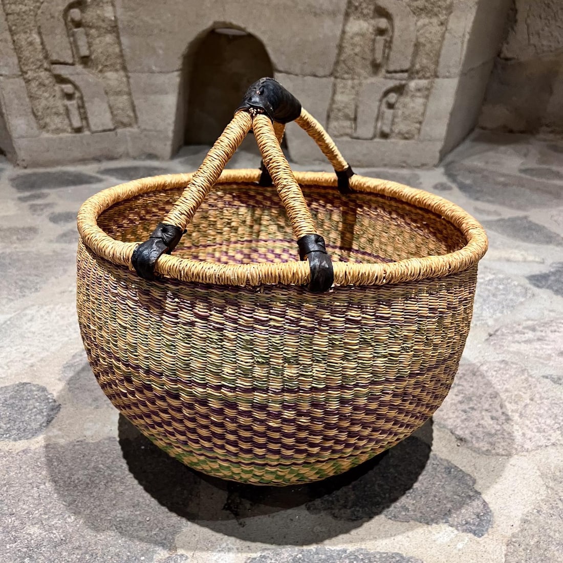 Handwoven Traditional African Bolga Farmer's Market Basket - 2