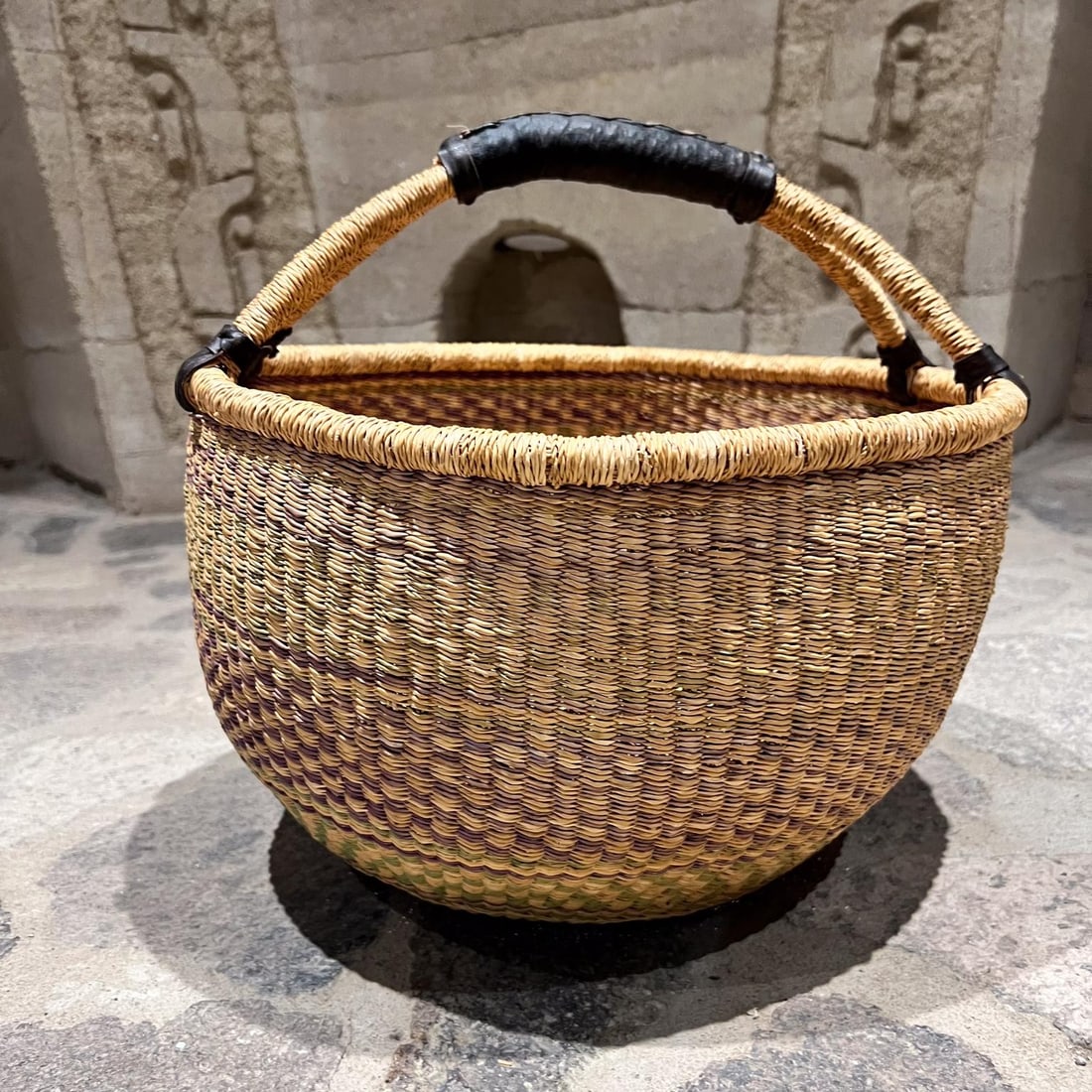 Handwoven Traditional African Bolga Farmer's Market Basket - 3