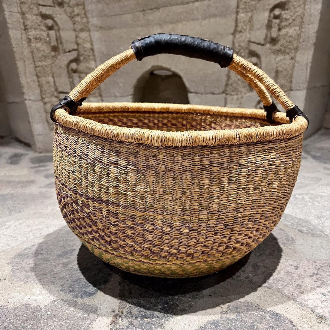 Handwoven Traditional African Bolga Farmer's Market Basket - 4