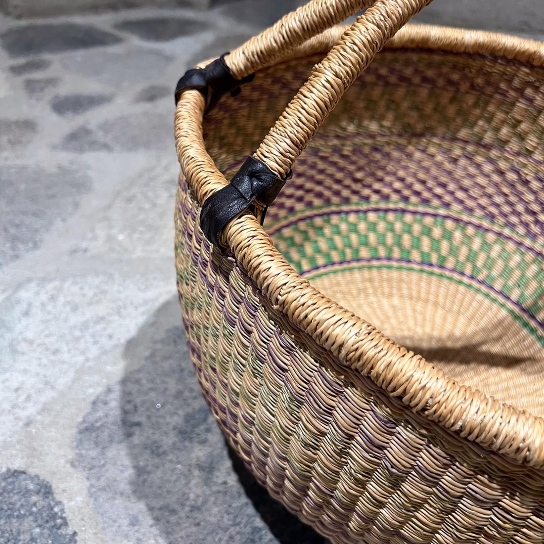 Handwoven Traditional African Bolga Farmer's Market Basket - 7