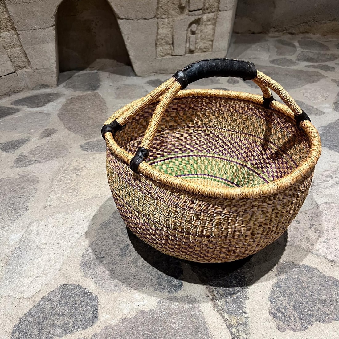 Handwoven Traditional African Bolga Farmer's Market Basket - 8