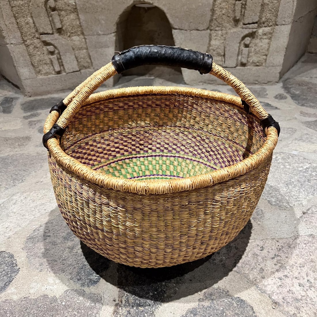 Handwoven Traditional African Bolga Farmer's Market Basket - 9