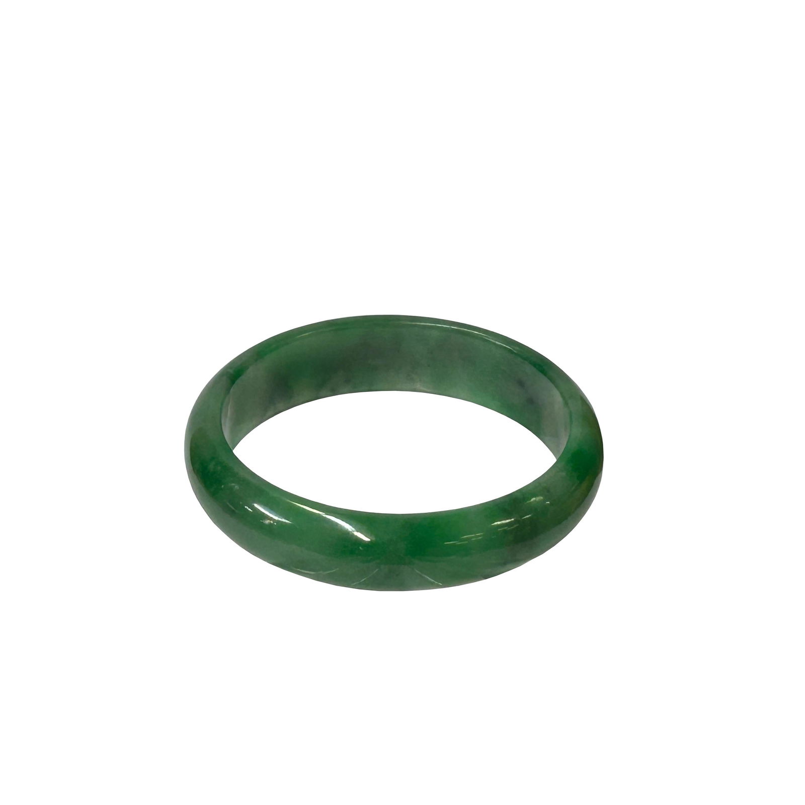 2.5" Chinese Natural Mixed Green Jade Stone Bracelet Bangle - 6