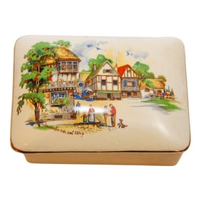 Antique Porcelain Box English Ware Made by L & Sons Ltd Hanley Staffordshire