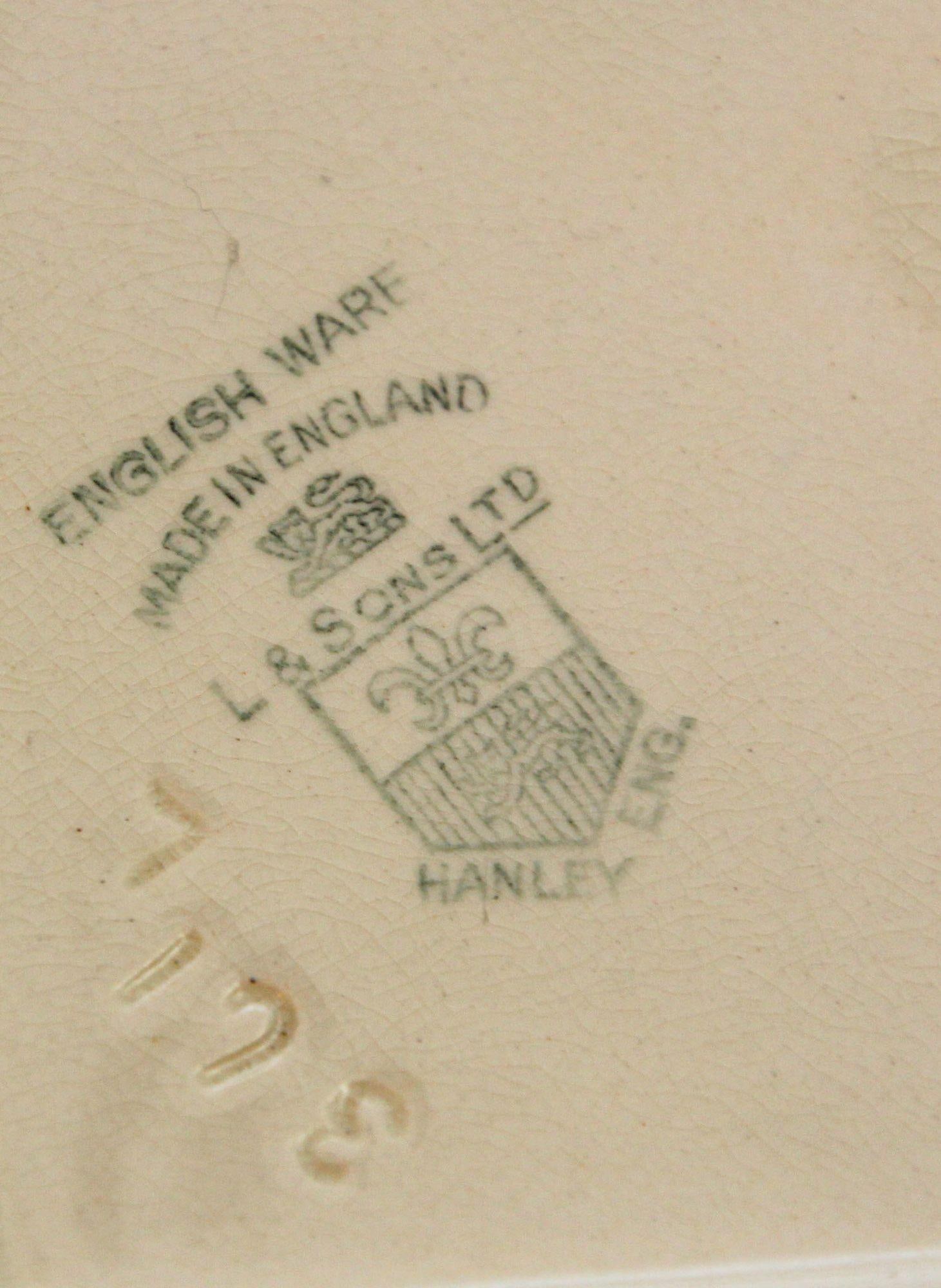 Antique Porcelain Box English Ware Made by L & Sons Ltd Hanley Staffordshire - 7