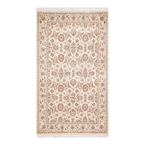 Mogul, One-of-a-Kind Hand-Knotted Area Rug - Ivory, 3' 2" x 5' 2"