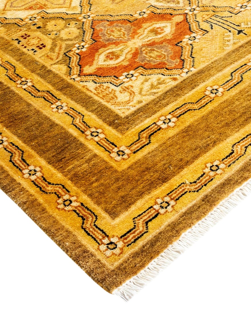 Ottoman, One-of-a-Kind Hand-Knotted Area Rug - Gold, 4' 3" x 6' 2" - 2