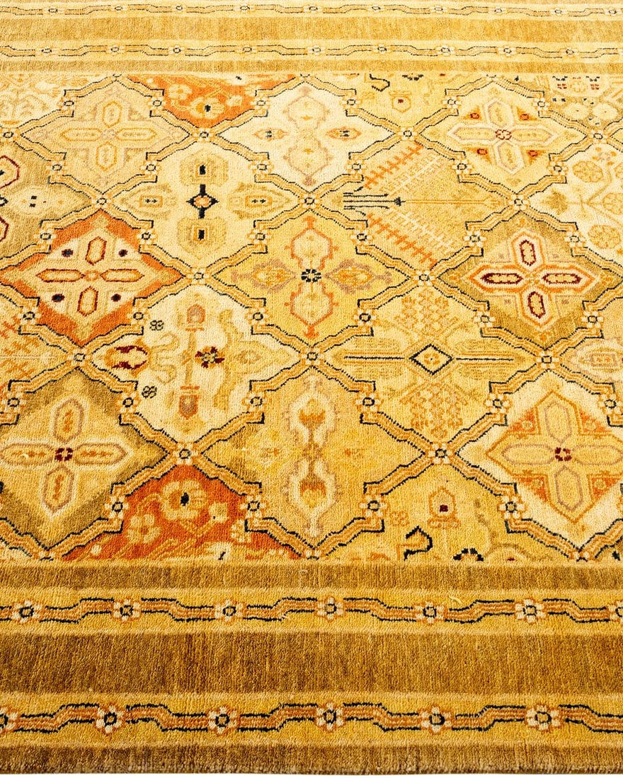 Ottoman, One-of-a-Kind Hand-Knotted Area Rug - Gold, 4' 3" x 6' 2" - 4