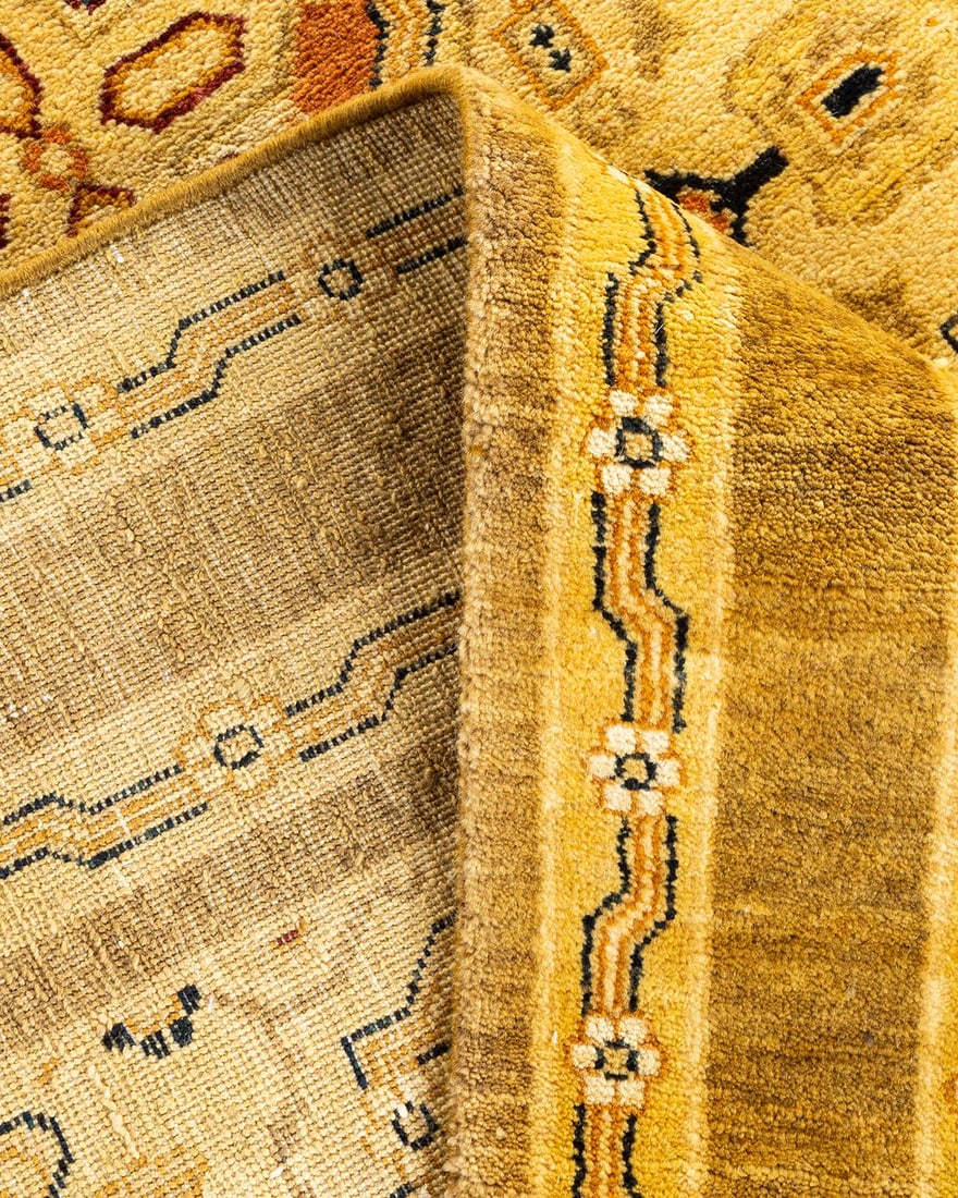 Ottoman, One-of-a-Kind Hand-Knotted Area Rug - Gold, 4' 3" x 6' 2" - 6