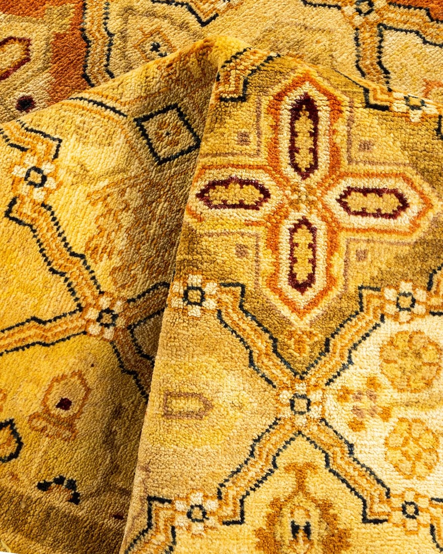 Ottoman, One-of-a-Kind Hand-Knotted Area Rug - Gold, 4' 3" x 6' 2" - 7