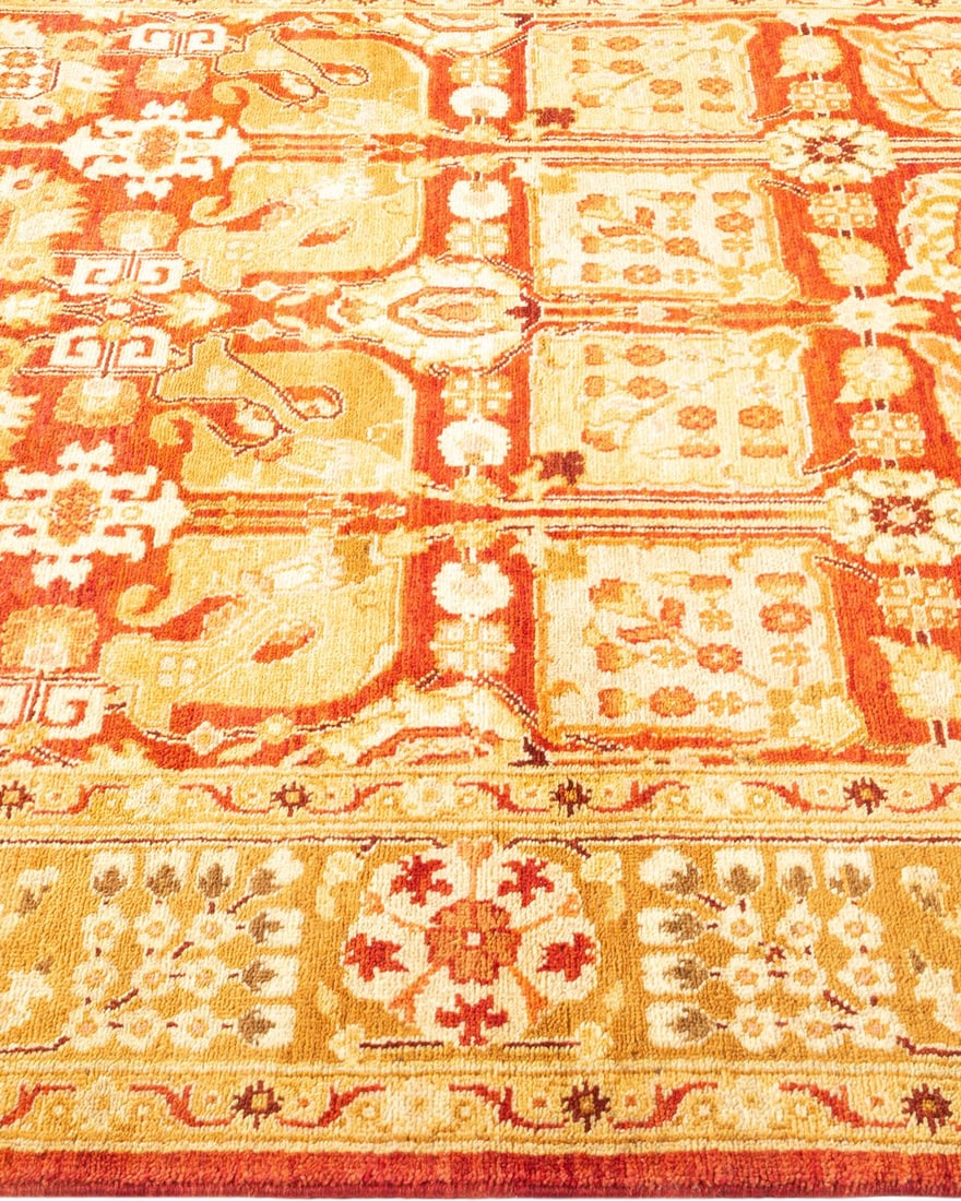 Eclectic, One-of-a-Kind Hand-Knotted Area Rug - Red , 4' 2" x 6' 4" - 4